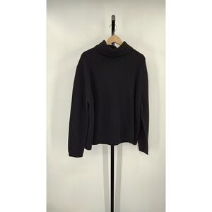 Quince Women Mongolian Cashmere Fisherman Turtleneck Sweater Black XL